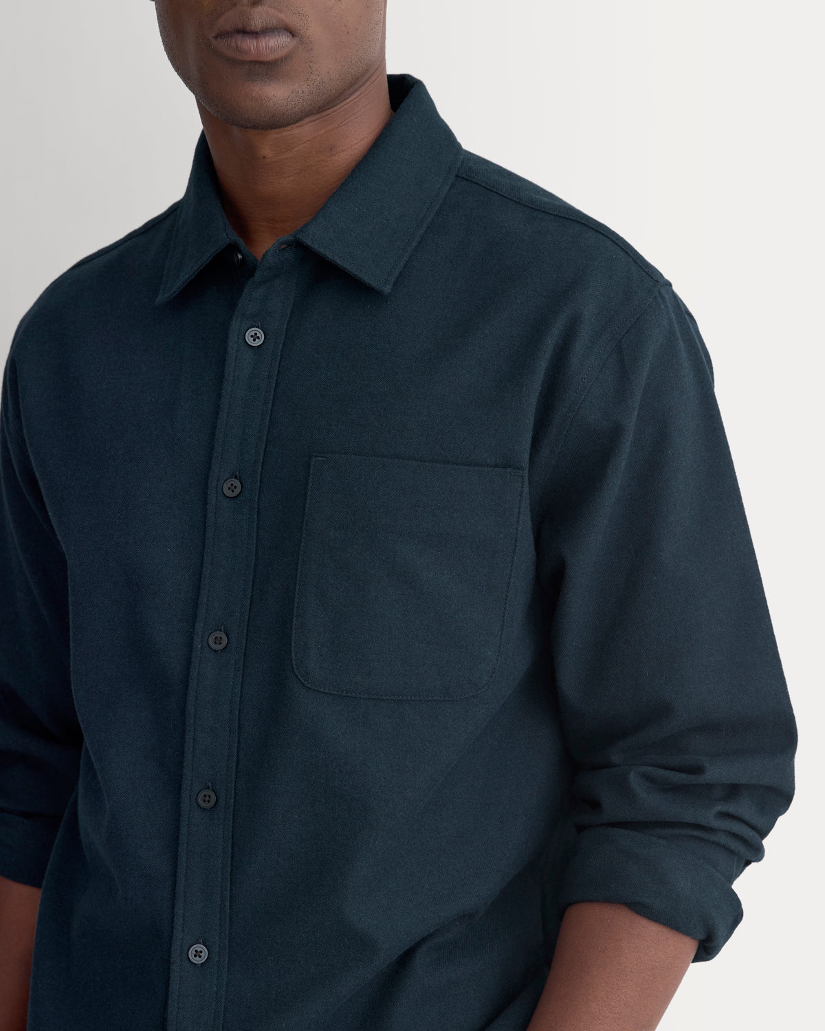 Brushed Flannel Shirt |  Navy