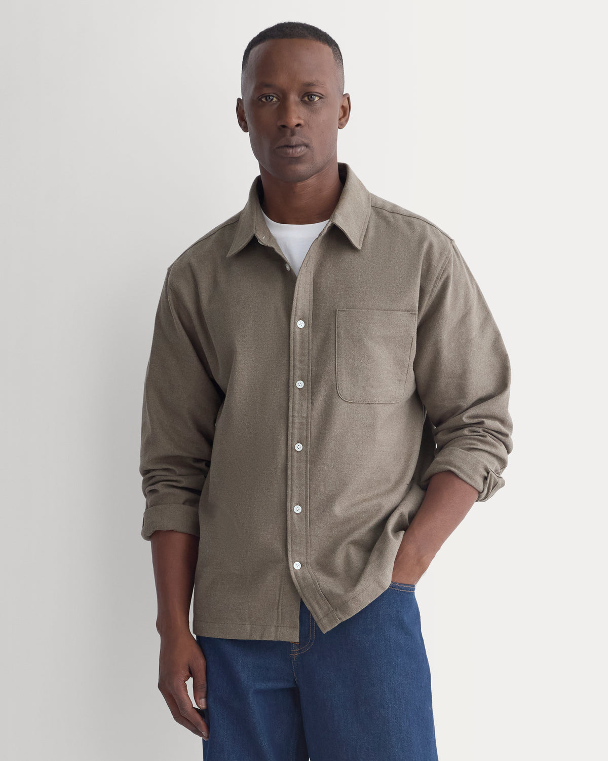 Brushed Flannel Shirt | Heathered Thyme
