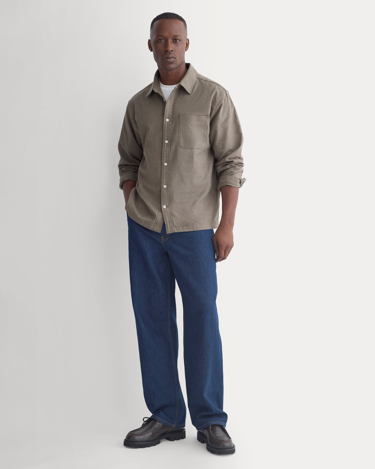 Brushed Flannel Shirt | Heathered Thyme