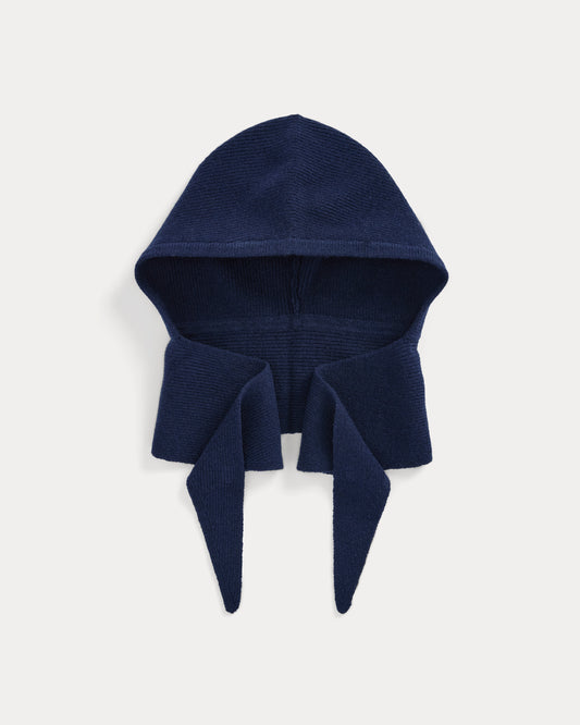 Wool Cashmere Tie-Front Scarf | Celestial Blue