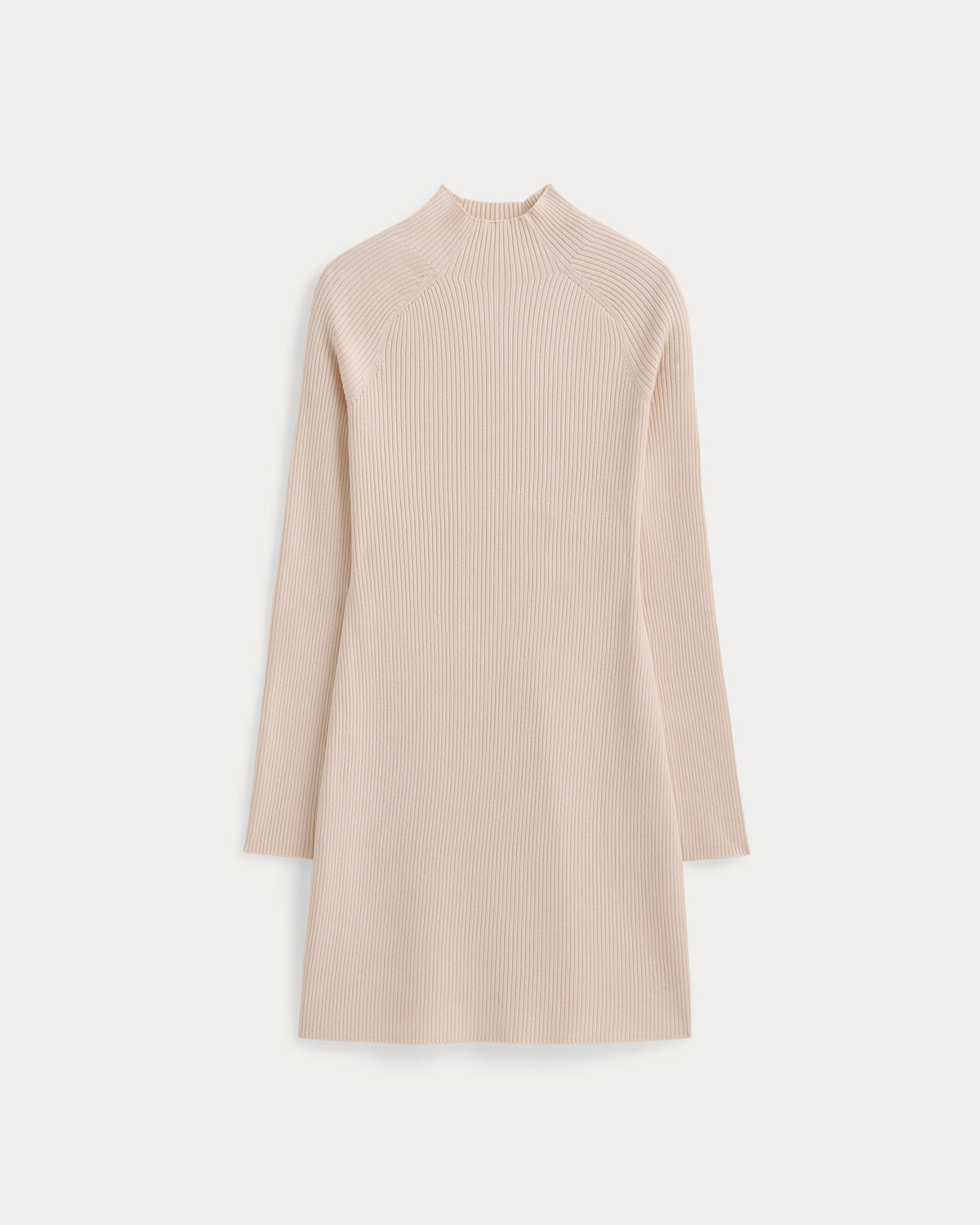 Fine-Knit Funnel-Neck Mini Dress | Whisper Pink
