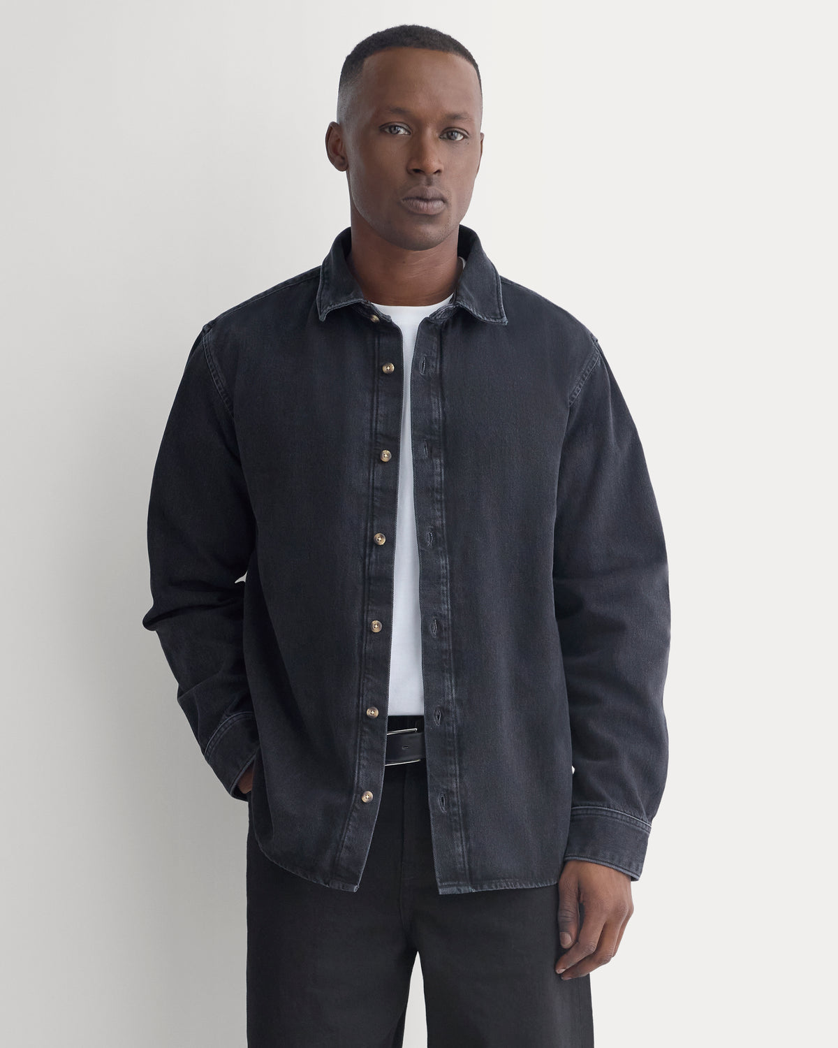 Relaxed Denim Shirt | Washed Black