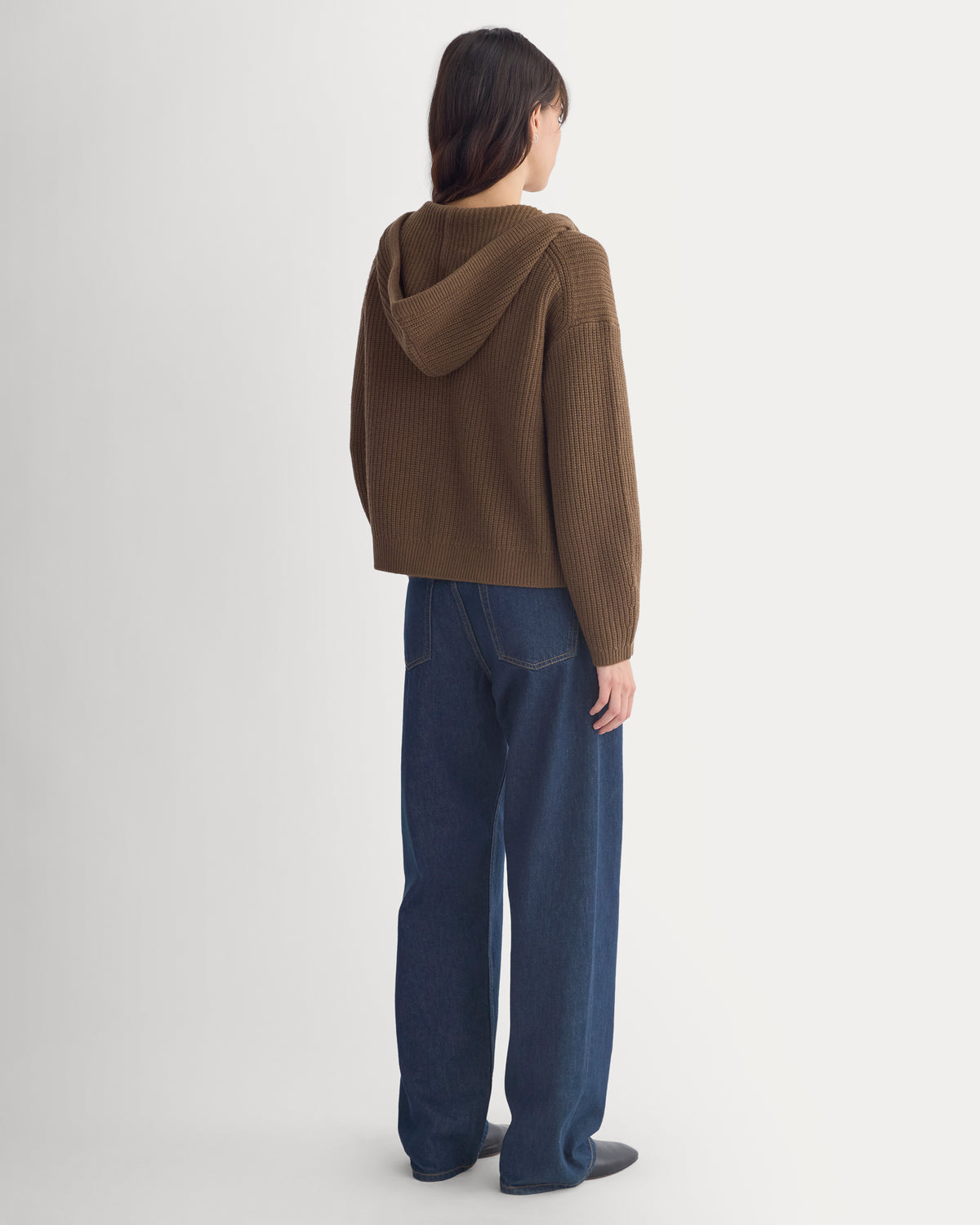 Hooded Cardigan in Luxe Merino | Cocoa