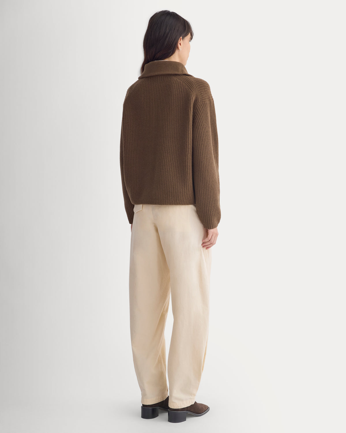 The Half-Zip Sweater in Luxe Merino | Cocoa