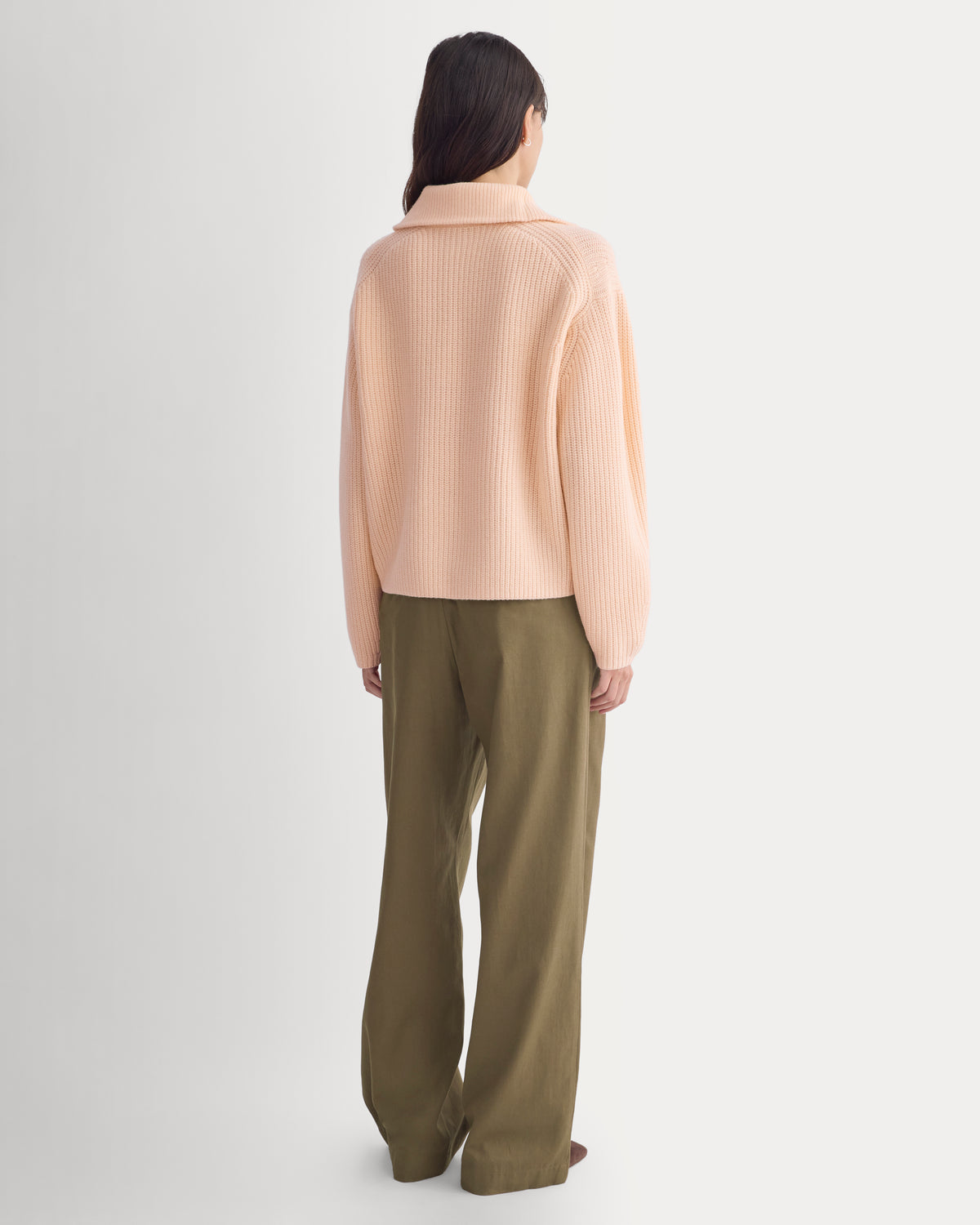The Half-Zip Sweater in Luxe Merino | Pale Peach