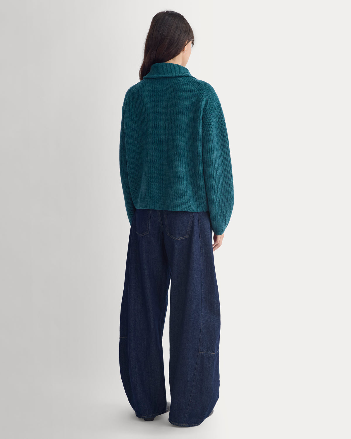 The Half-Zip Sweater in Luxe Merino | Heathered Pine