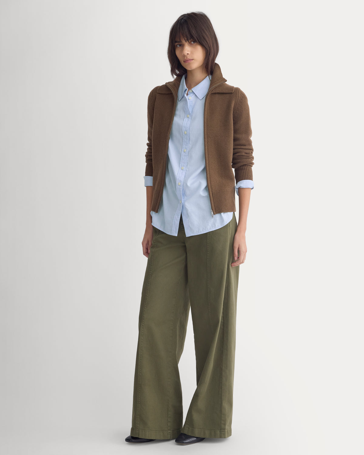 Double-Collar Jacket in Luxe Merino | Cocoa