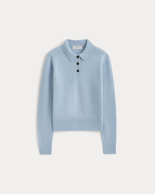 Shrunken Polo in Luxe Merino | Cashmere Blue