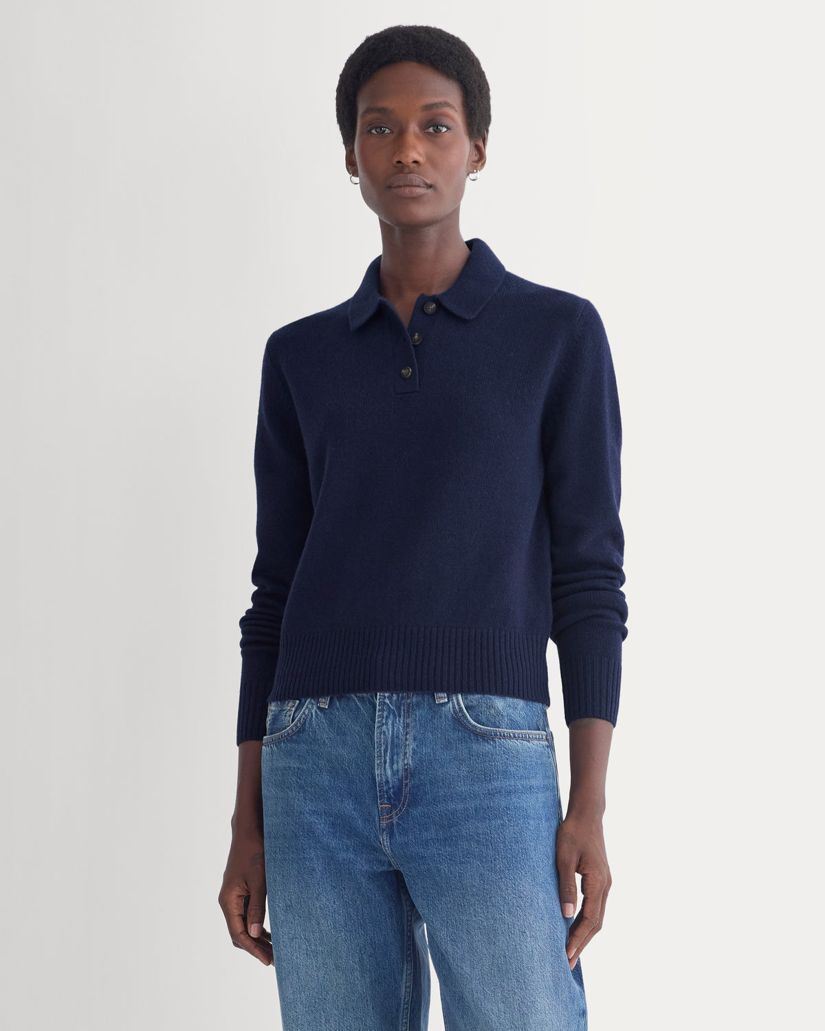 Shrunken Polo in Luxe Merino | Navy