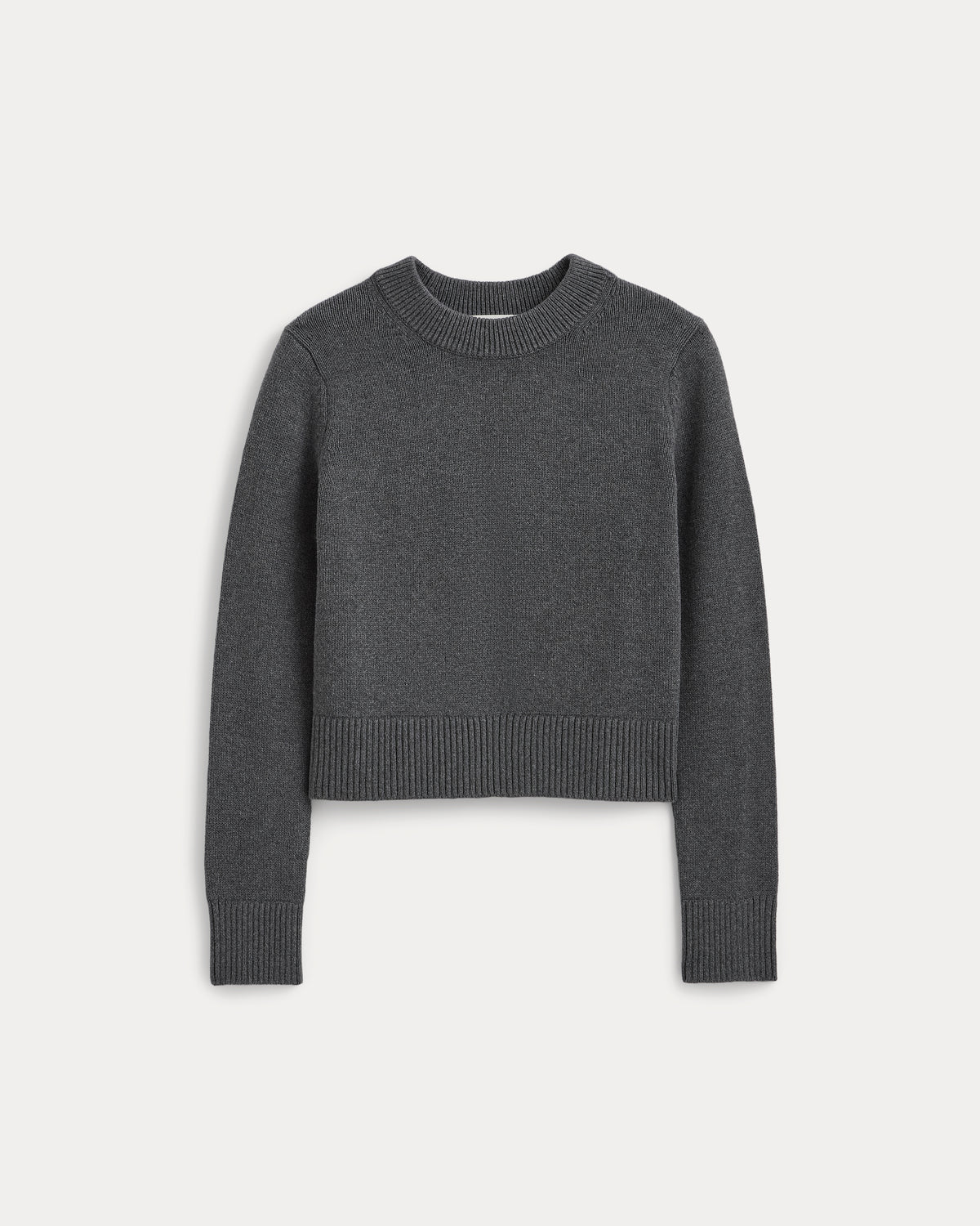Shrunken Crew Sweater in Everyday Cotton | Heathered Charcoal