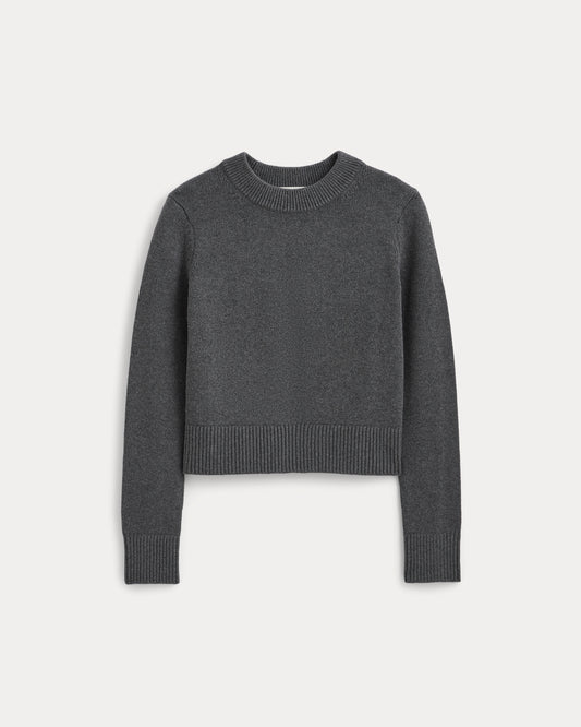 Shrunken Crew Sweater in Everyday Cotton | Heathered Charcoal