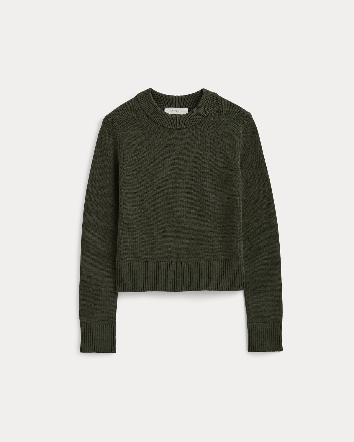 Shrunken Crew Sweater in Everyday Cotton | Dark Forest