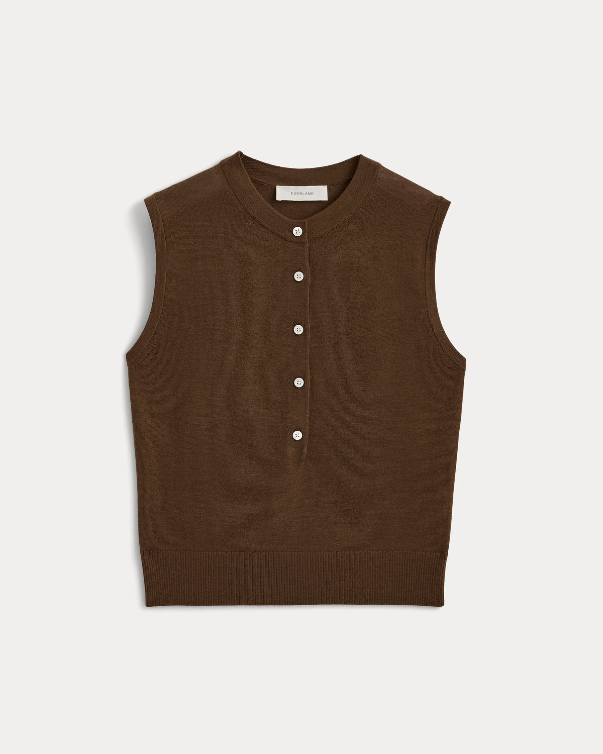Sleeveless Henley in Ultrasoft Merino