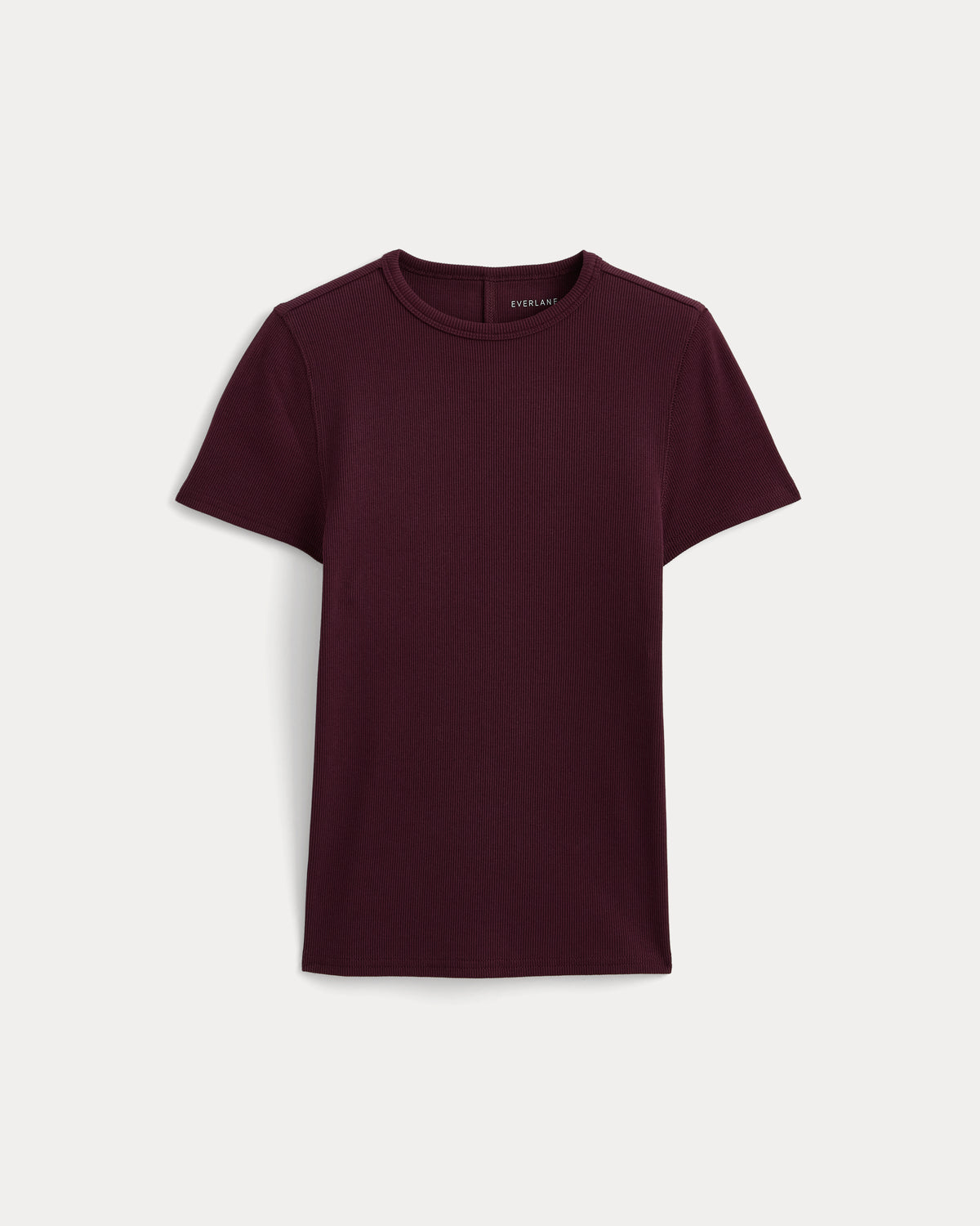 Effortless Rib Short-Sleeve Crew | Deep Plum