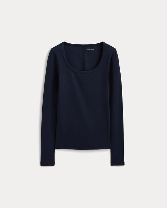 Effortless Rib Classic Long Sleeve | Navy