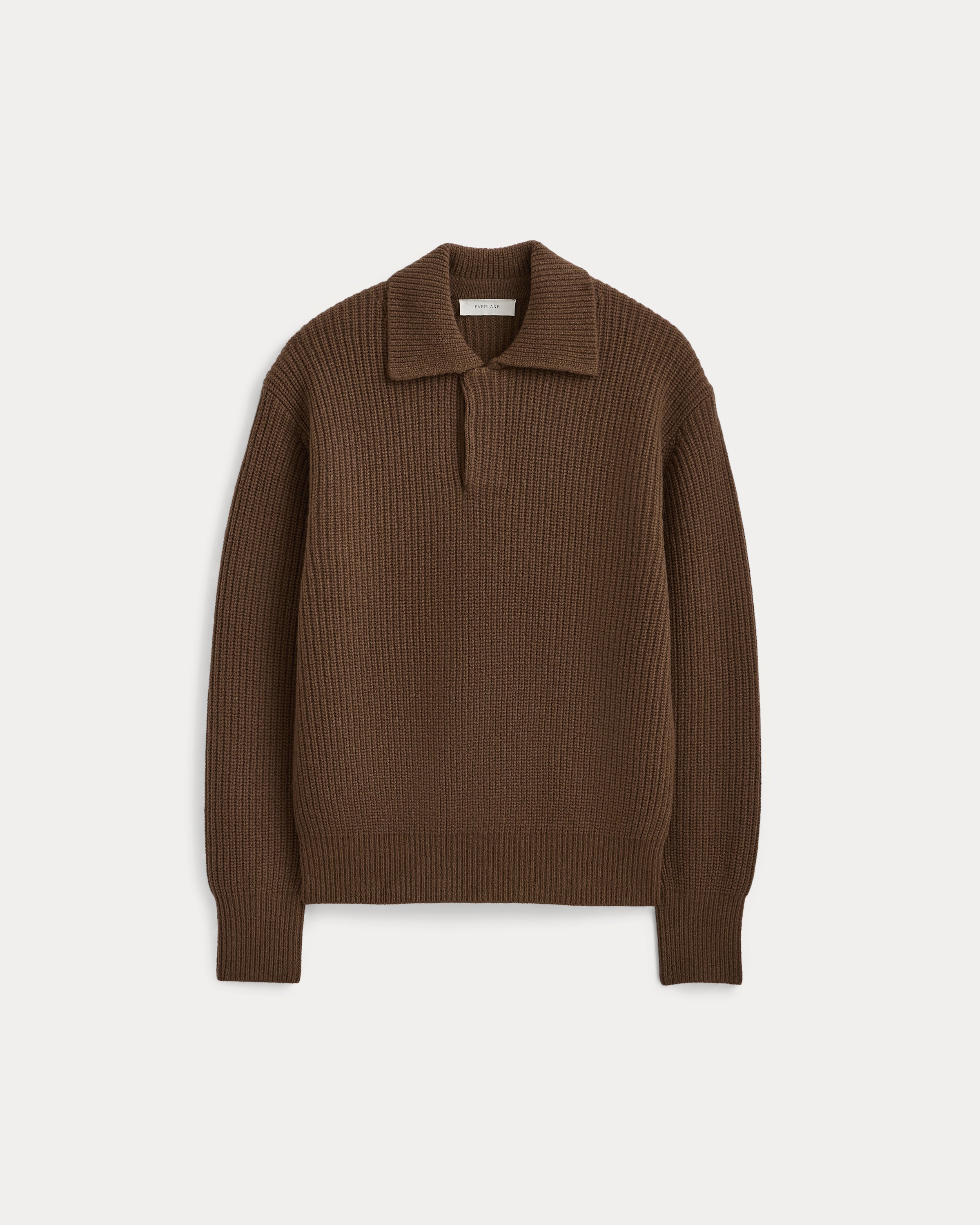 Ribbed Collared Sweater in Felted Merino | Cocoa – Everlane