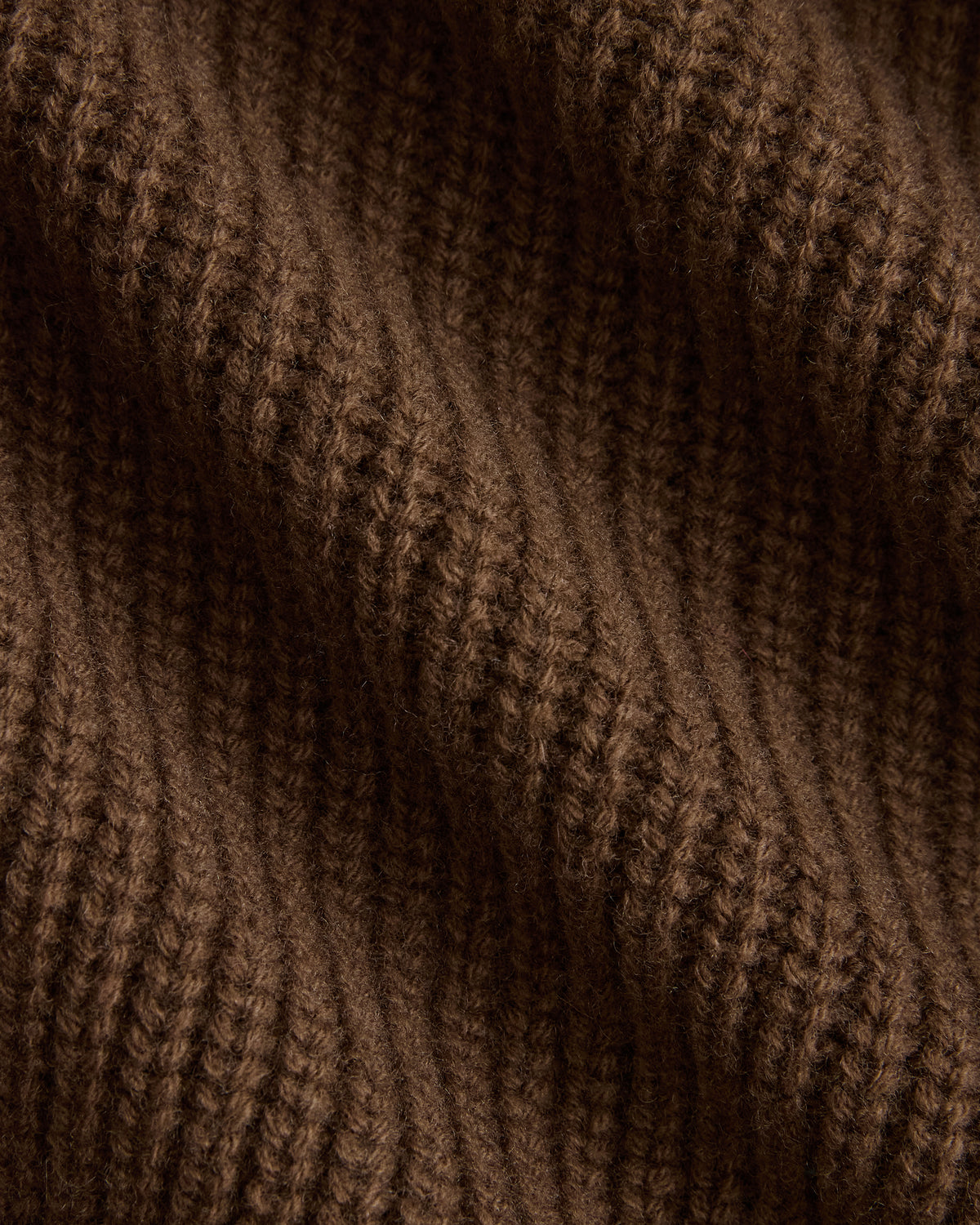 Ribbed Collared Sweater in Felted Merino | Cocoa