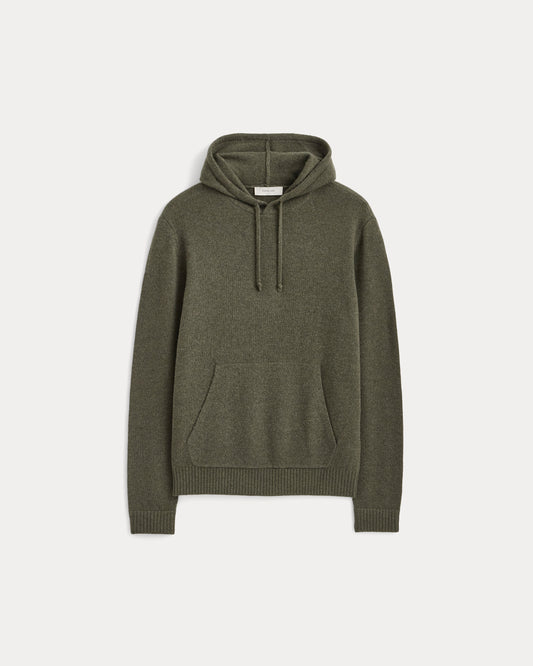 The Felted Merino Hoodie | Heathered Olive