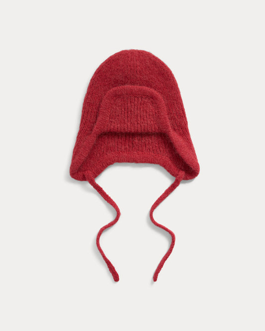 Fuzzy Alpaca Trapper Hat | Berry Red