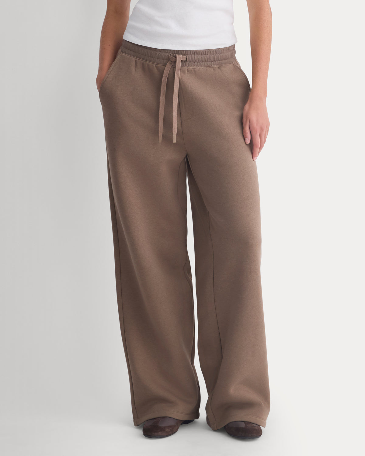 Luxe Fleece Wide-Leg Sweatpant | Deep Taupe