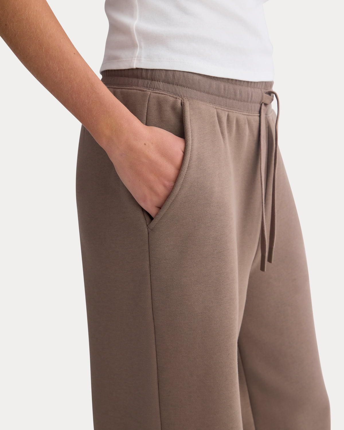 Luxe Fleece Wide-Leg Sweatpant | Deep Taupe