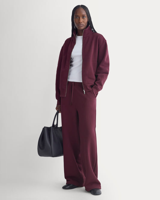 Luxe Fleece Wide-Leg Sweatpant | Deep Plum