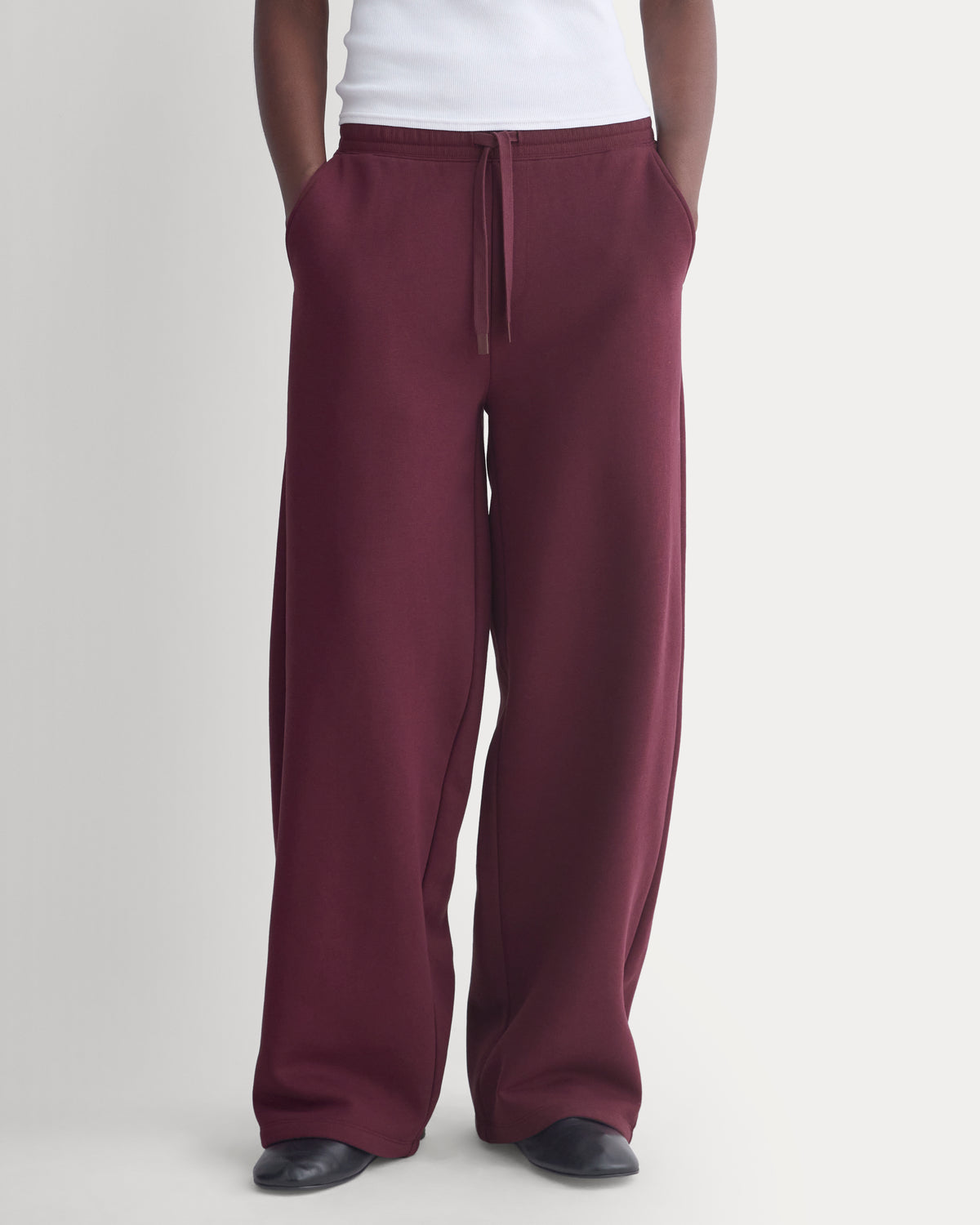 Luxe Fleece Wide-Leg Sweatpant | Deep Plum