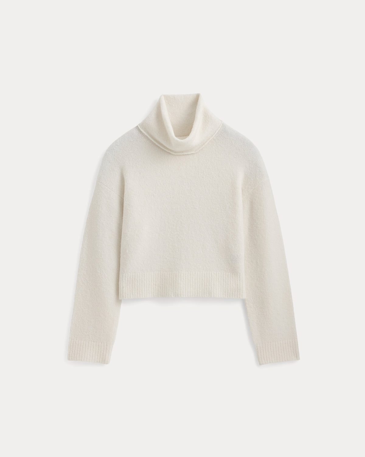 Bouclé Oversized Turtleneck Sweater | Bone