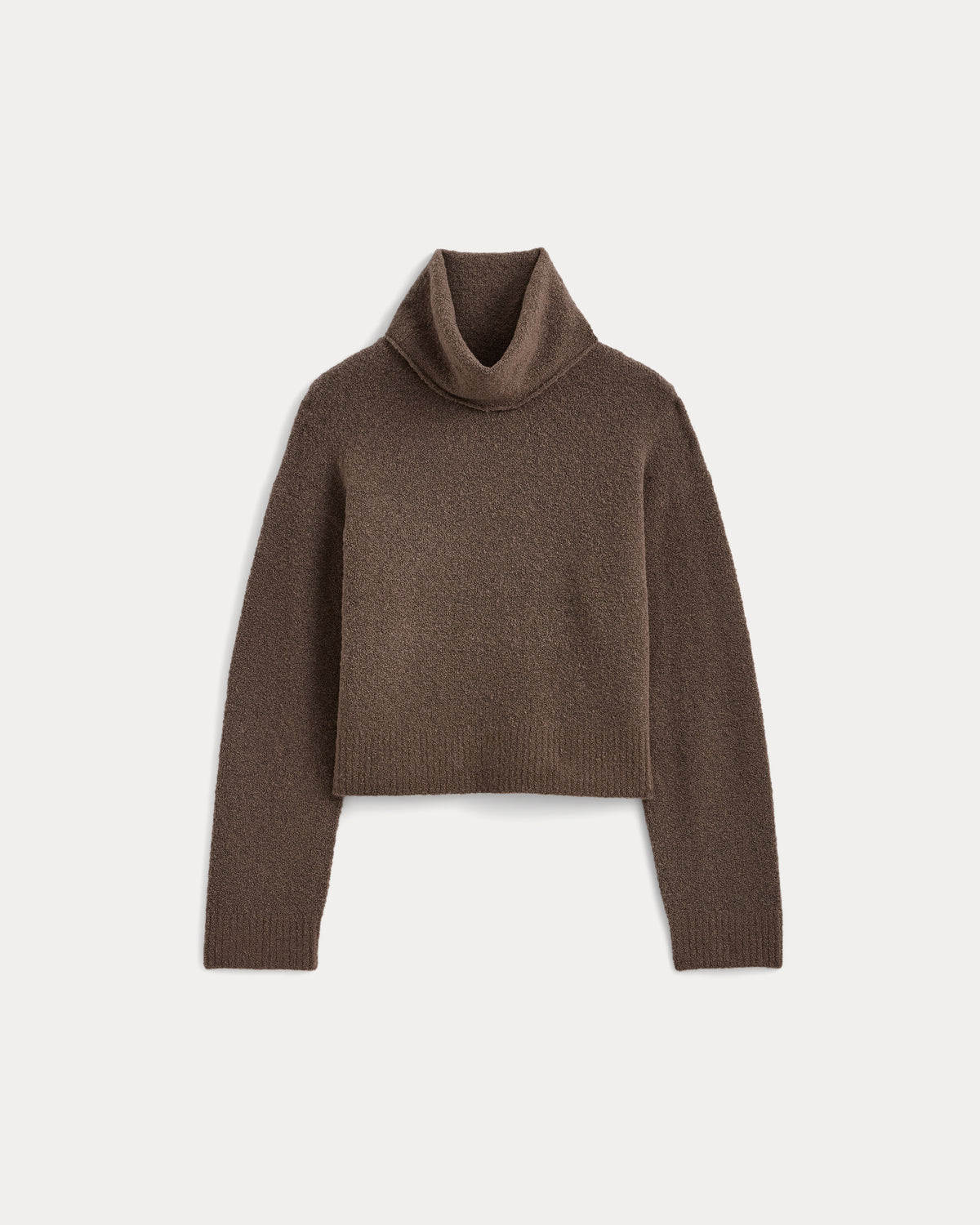 Bouclé Oversized Turtleneck Sweater | Deep Taupe