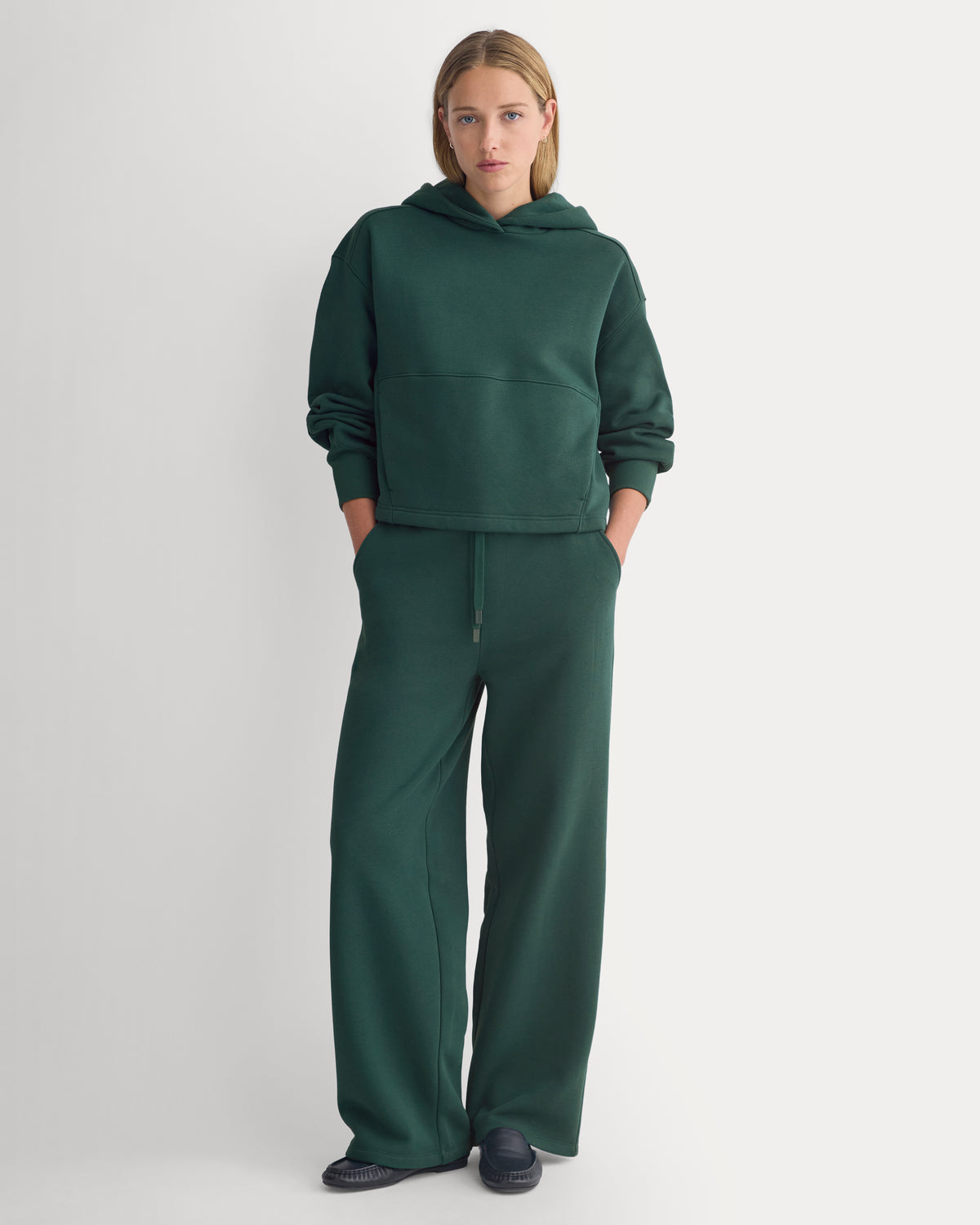 Luxe Fleece Seamed Cropped Hoodie | Ponderosa Pine