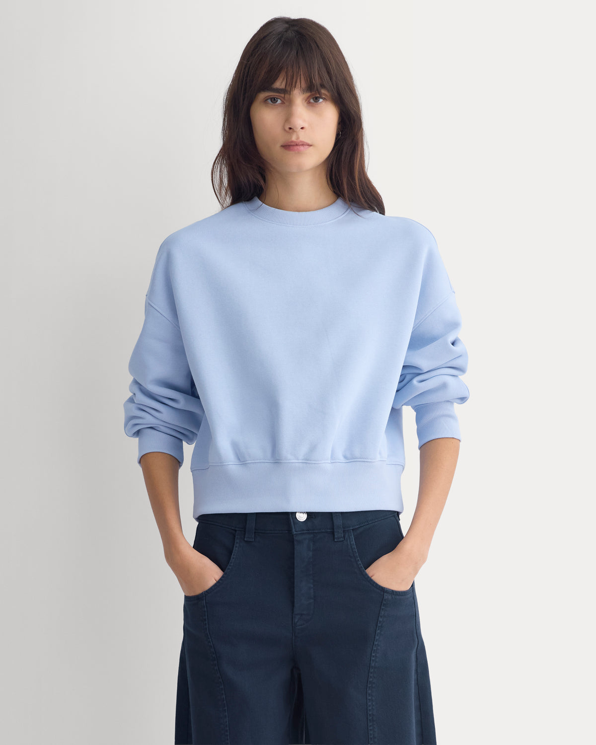 Luxe Fleece Shrunken Crew | Cashmere Blue