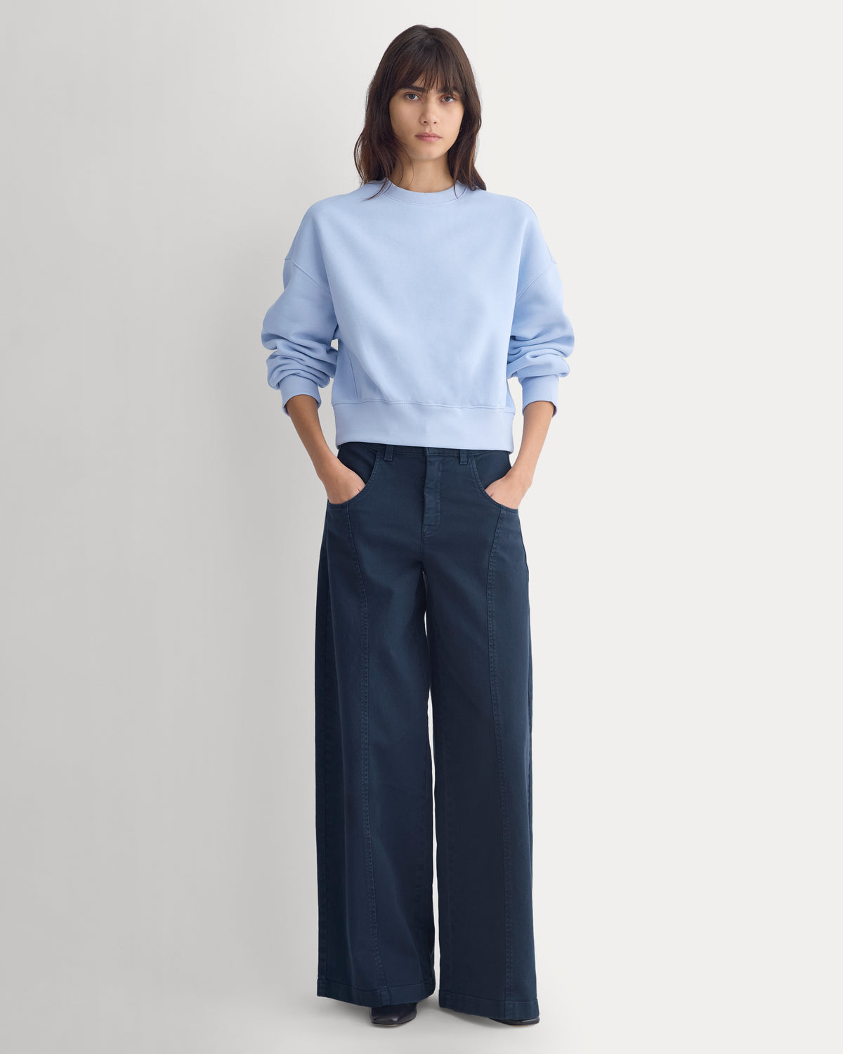 Luxe Fleece Shrunken Crew | Cashmere Blue