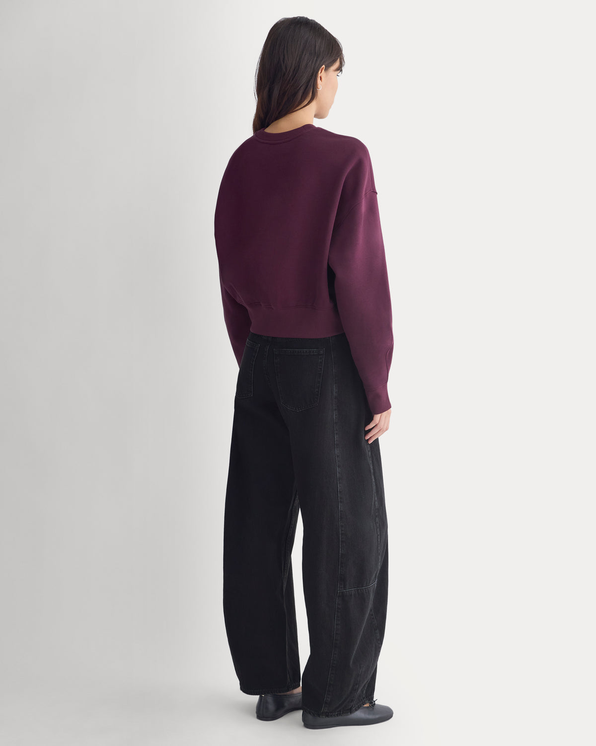Luxe Fleece Shrunken Crew | Deep Plum