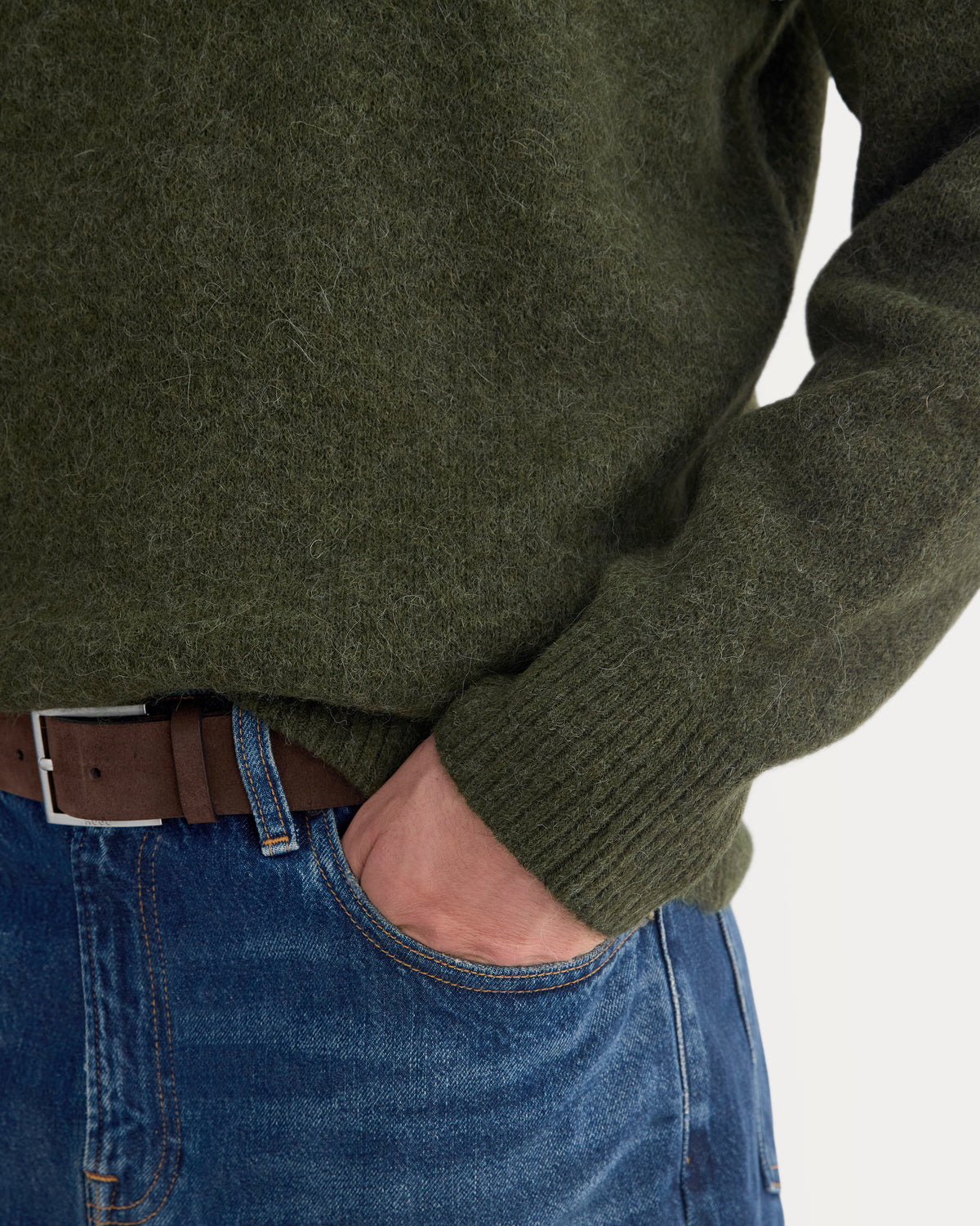 Alpaca Pullover Sweater | Dark Forest