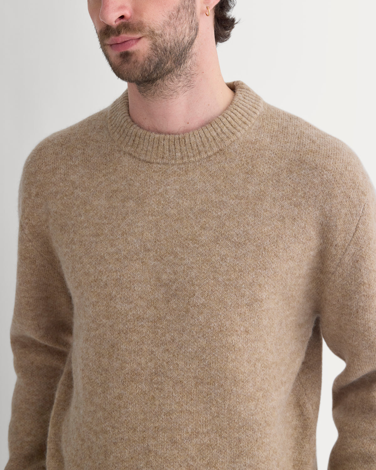 Alpaca Pullover Sweater | Dark Heathered Camel