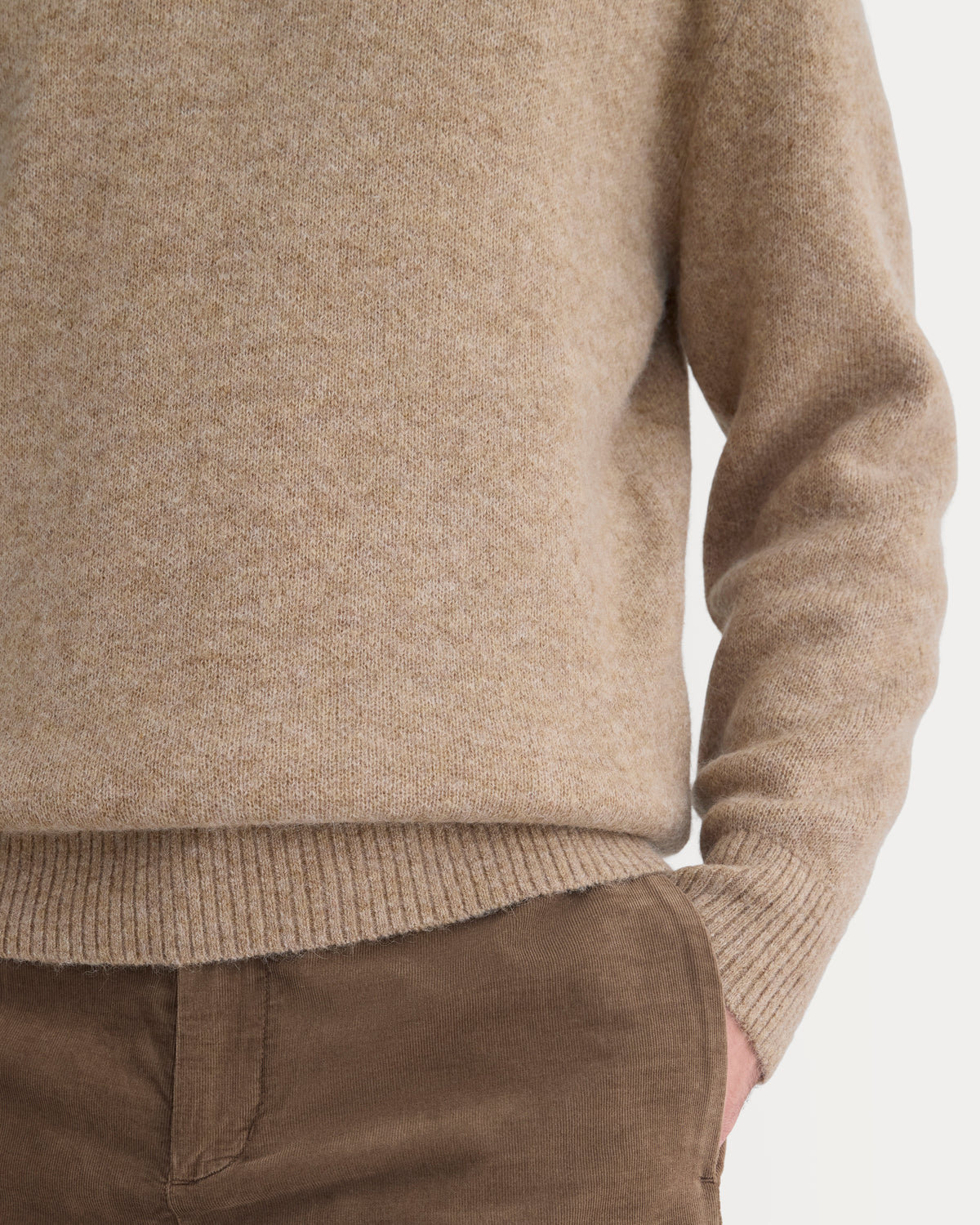 Alpaca Pullover Sweater | Dark Heathered Camel
