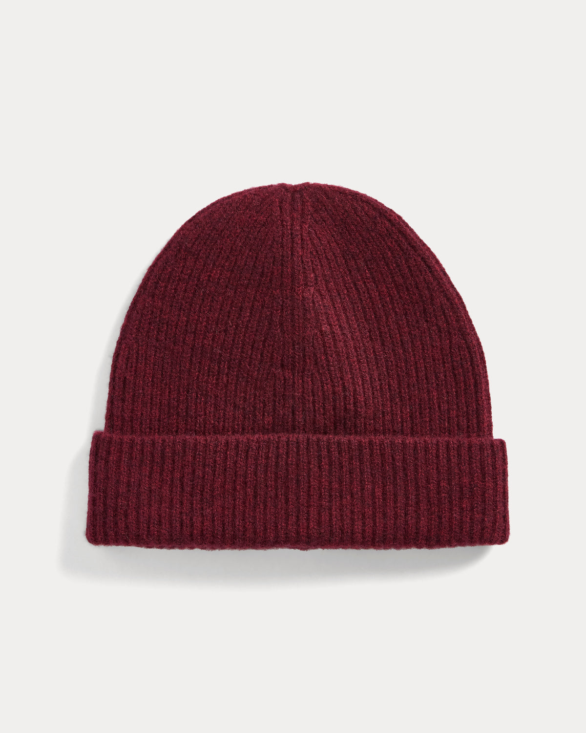 The Cashmere Ribbed Beanie | Heather Wine