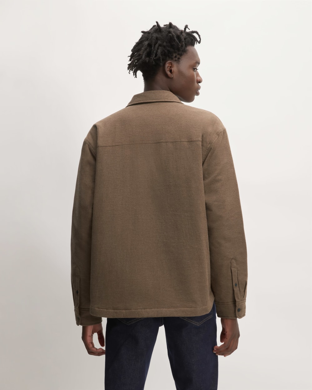 The Flannel Filled Shirt Jacket | Heathered Cocoa Brown – Everlane