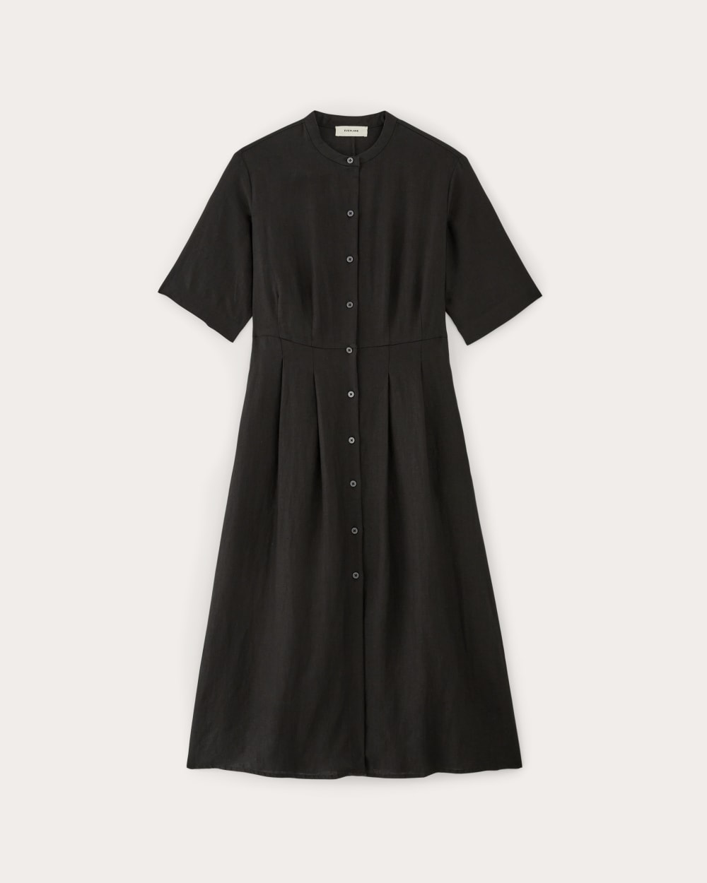 Linen Dress Monochrome Shirt Dress The Frolic Dress In Linen Black   Everlane