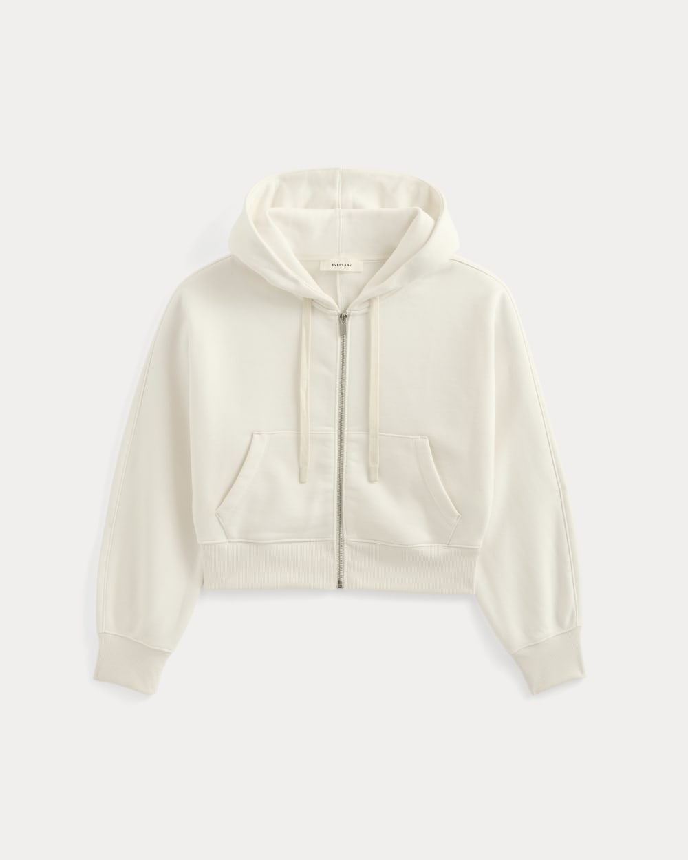 Luxe Fleece Full-Zip Cropped Hoodie | Bone – Everlane