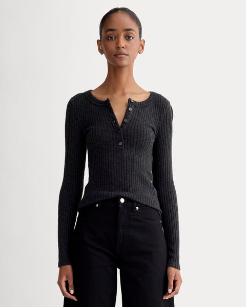 トップス GOOD GRIEF! HENLEY RIB KNIT TOP Zyyfly Henley Shirt Woman Ribbed Long Sleeve Tops for Women