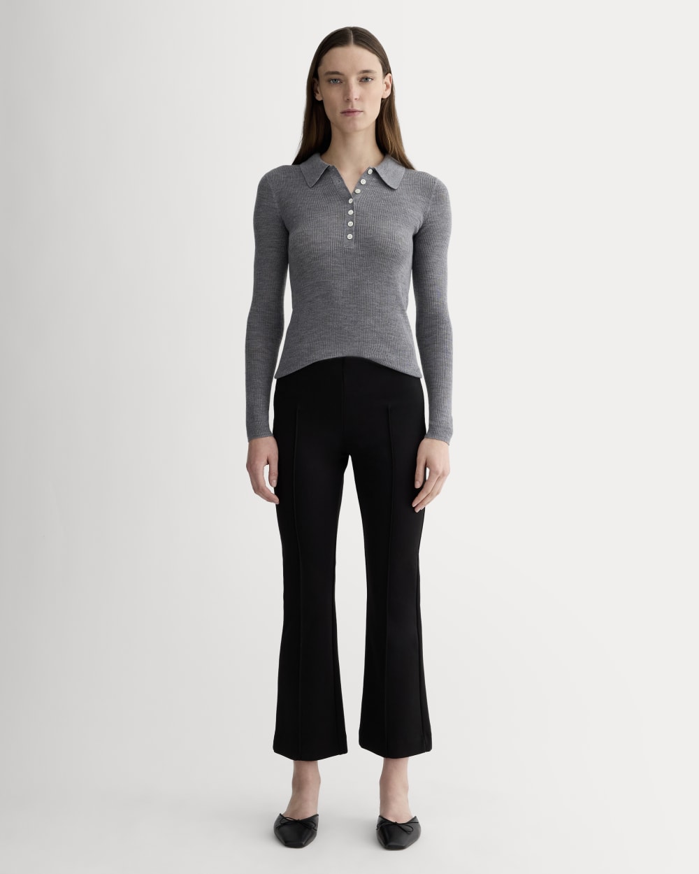 The Polo in Ultrasoft Merino | Heather Mid Grey – Everlane
