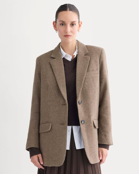 The Oversized Blazer in Wool | Brown Houndstooth – Everlane