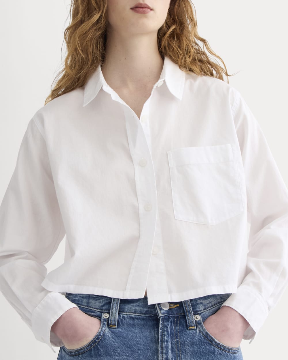 button down dress shirt women's Everlane Way-Short Shirt, Silky Cotton, White, Size XXL
