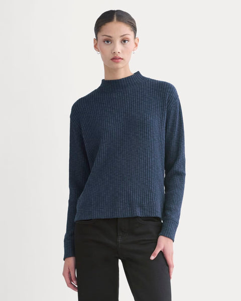 The Cozy Rib Funnel-Neck | Navy – Everlane