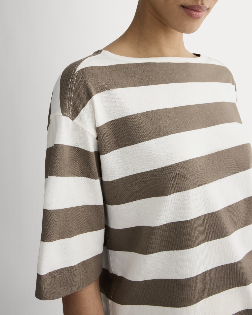 The Mariner Oversized Tee | Deep Taupe / Bone – Everlane