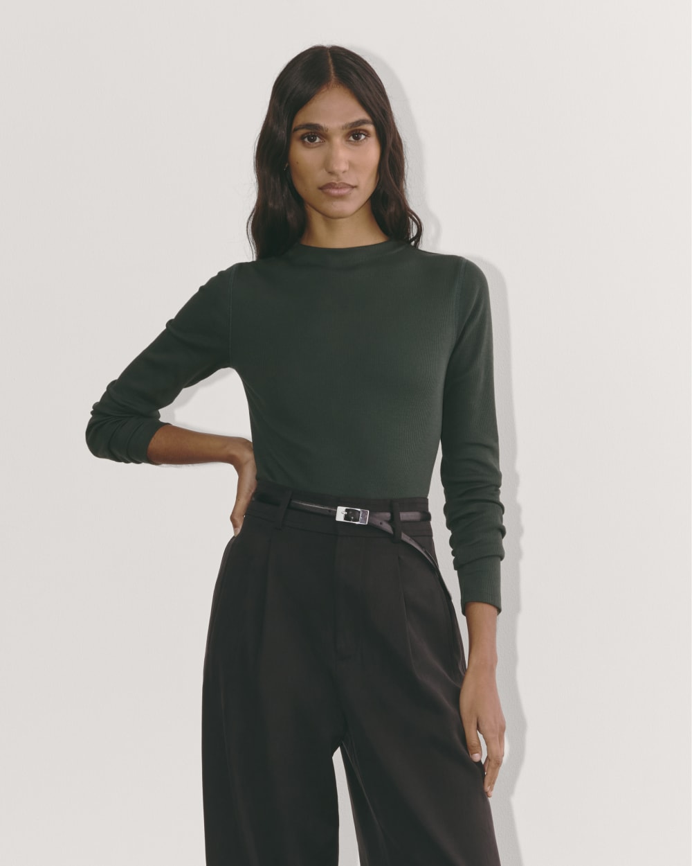 Funnel Neck Tee in Raspberry main image 0