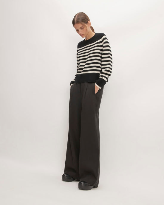 Anderson Cashmere Boxy Boyfriend Crew Raven