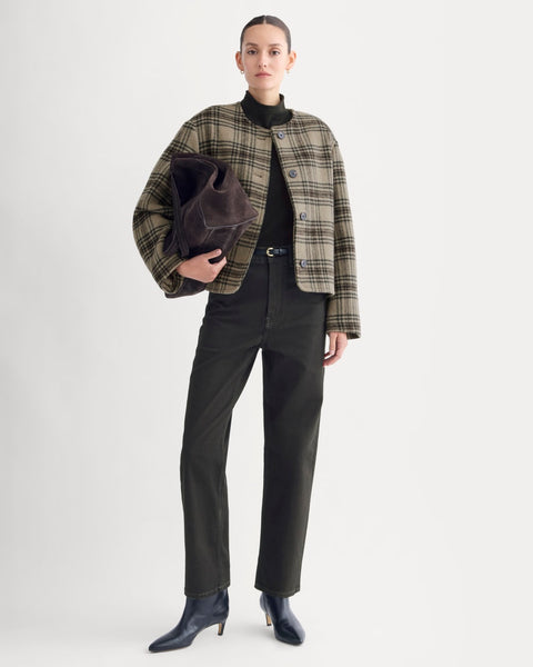 The Cocoon Coat in Wool | Chocolate Plum/Heather Charcoal – Everlane