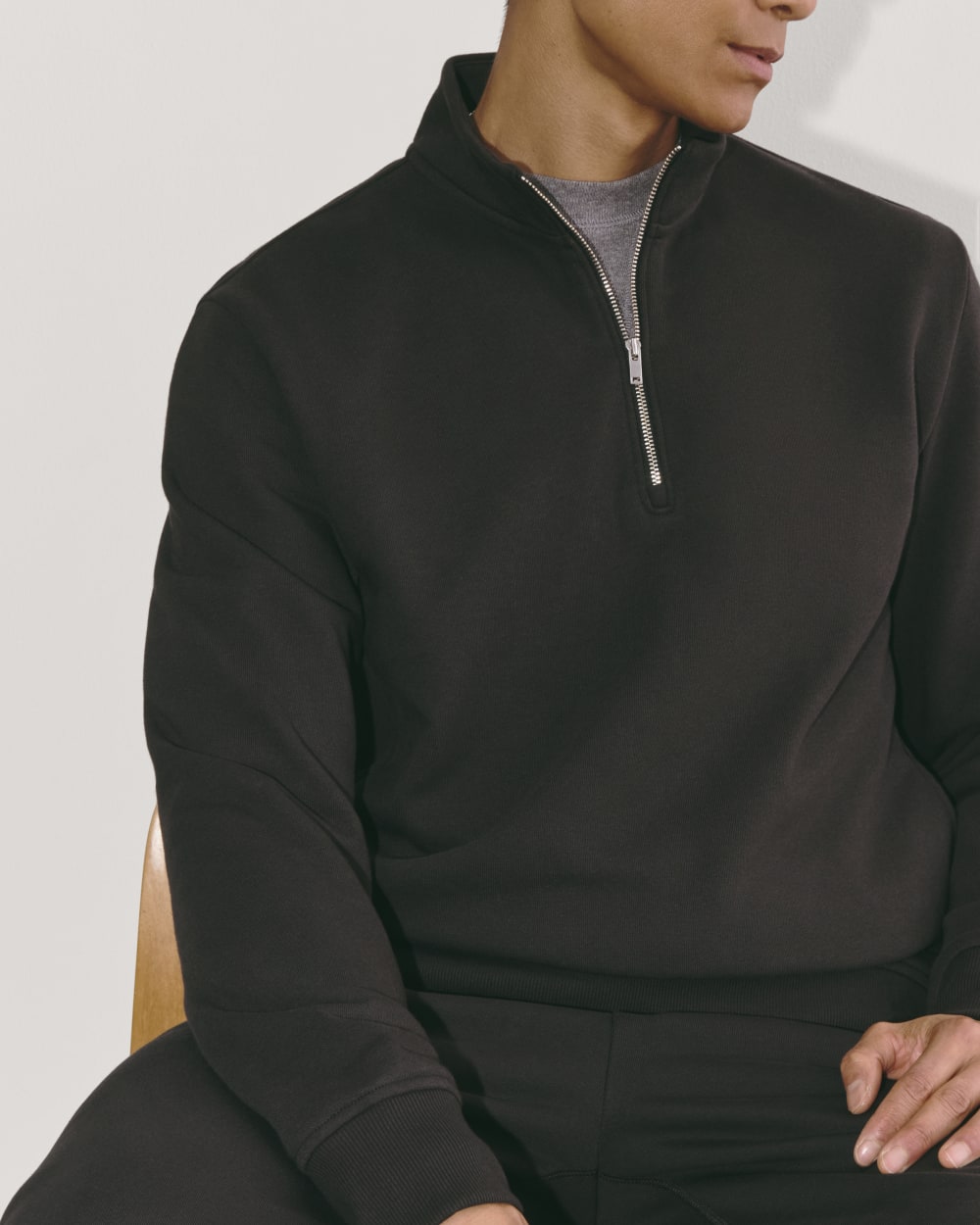 The Off-Duty Terry Quarter-Zip | Black – Everlane